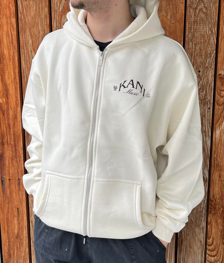 Karl Kani Palm Os Zip Hood - White Cream