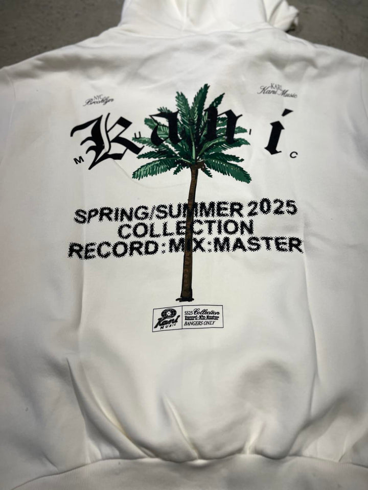 Karl Kani Palm Os Zip Hood - White Cream