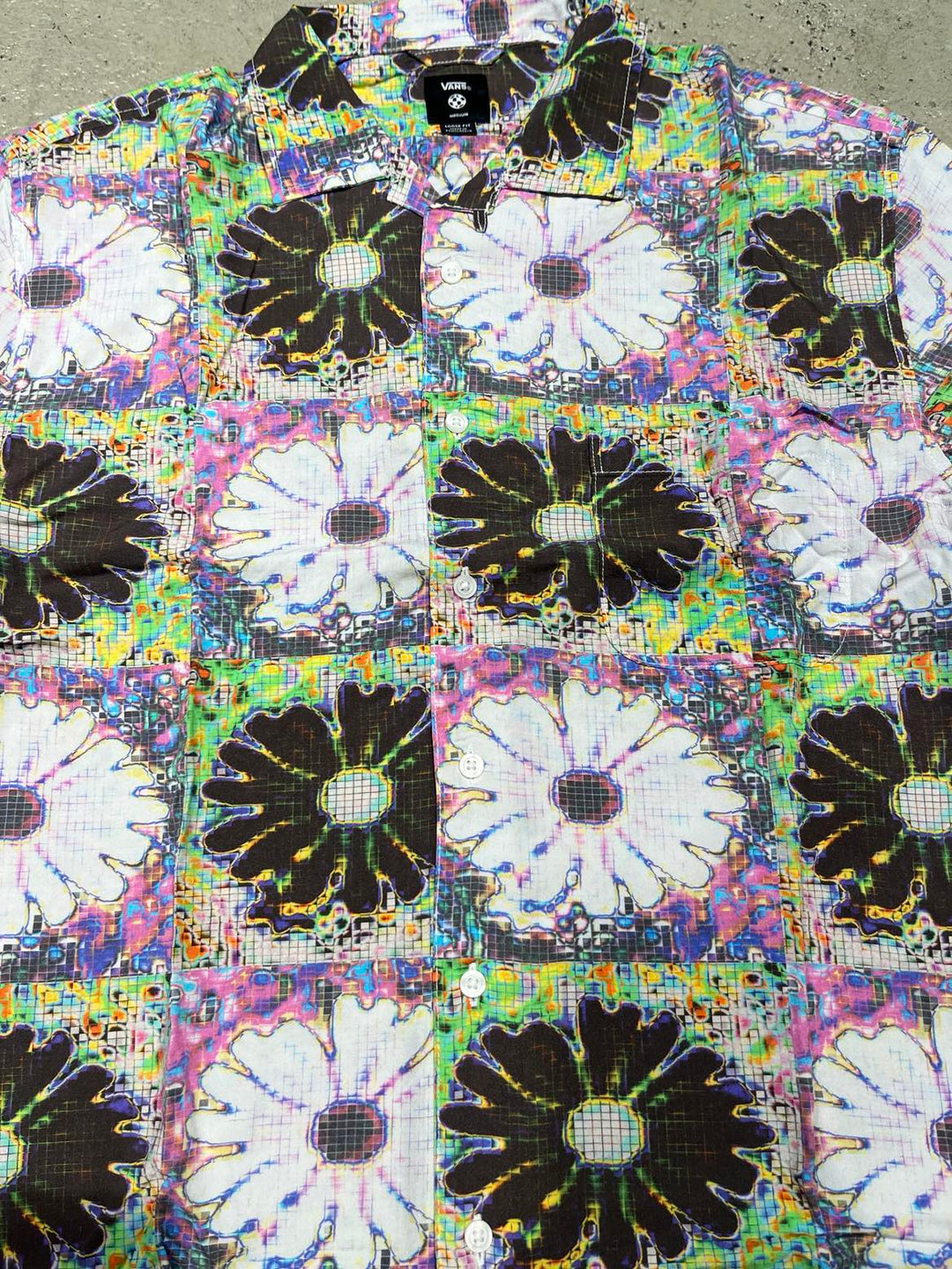 VANS Digitas SS Wovens Kurzarm Hemd White Multi