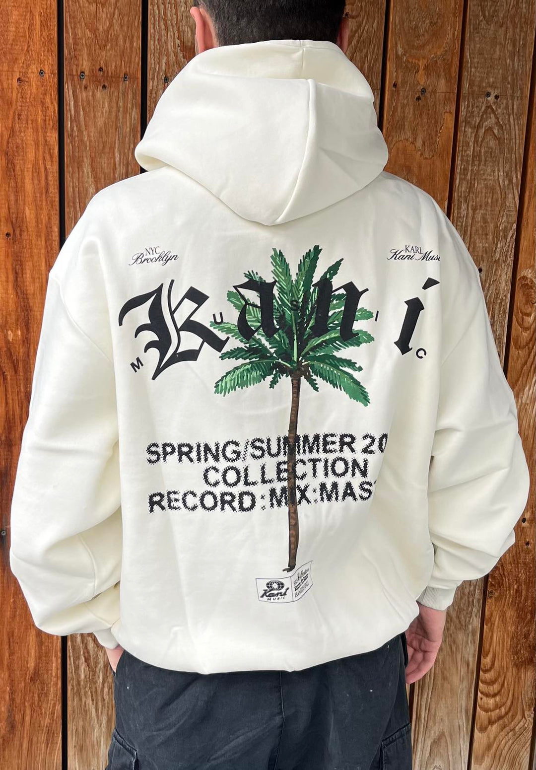 Karl Kani Palm Os Zip Hood - White Cream