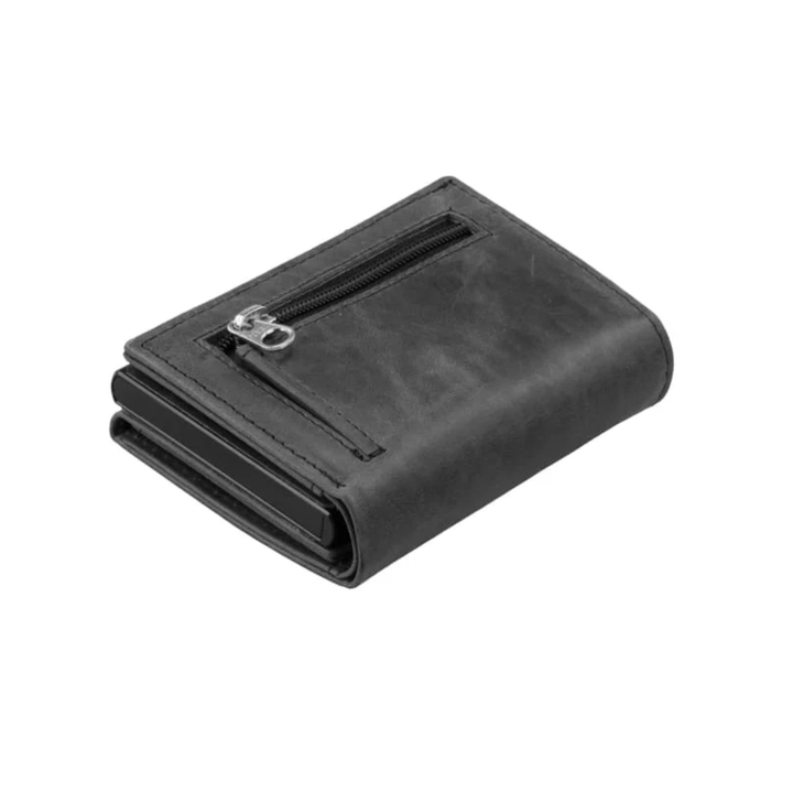 Garzini / Hunterson Metal Wallet Trifold - 12 Cards - gebürstet Black