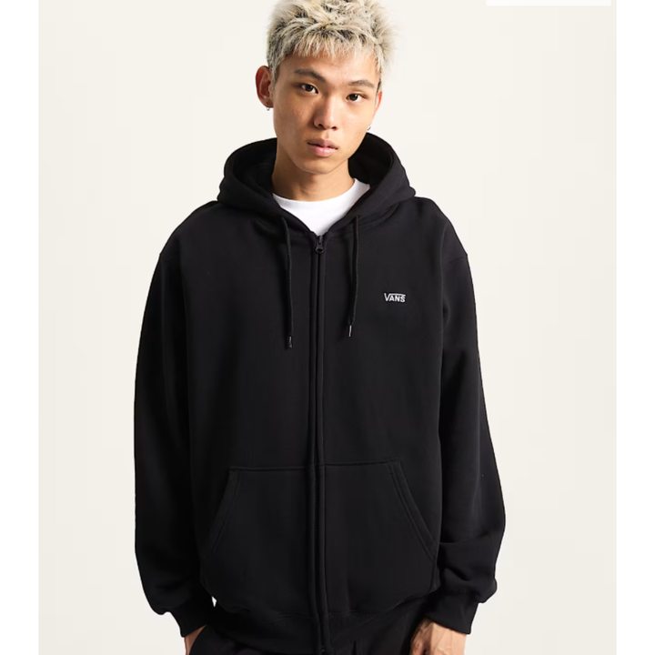 Vans Left Chest 2 Oversized Zip Hoodie - Black