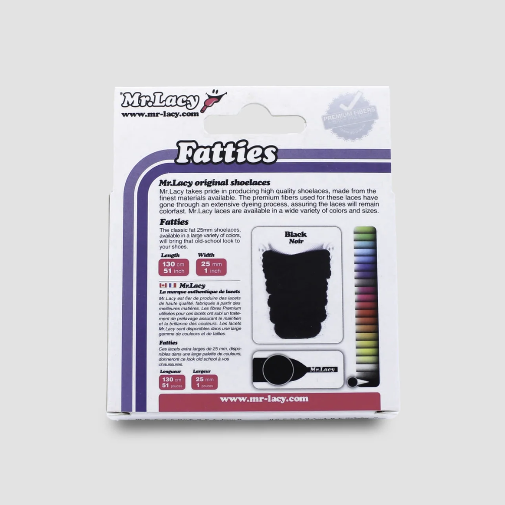 Mr. Lacy Fatties 130cm Laces - Black
