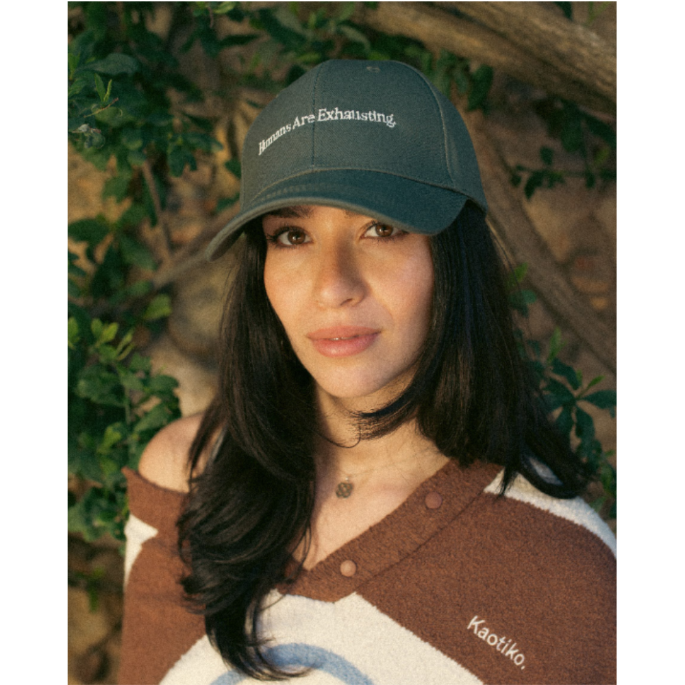 Kaotiko Humans Are Exhausting Organic Khaki Cap - Khaki Olive