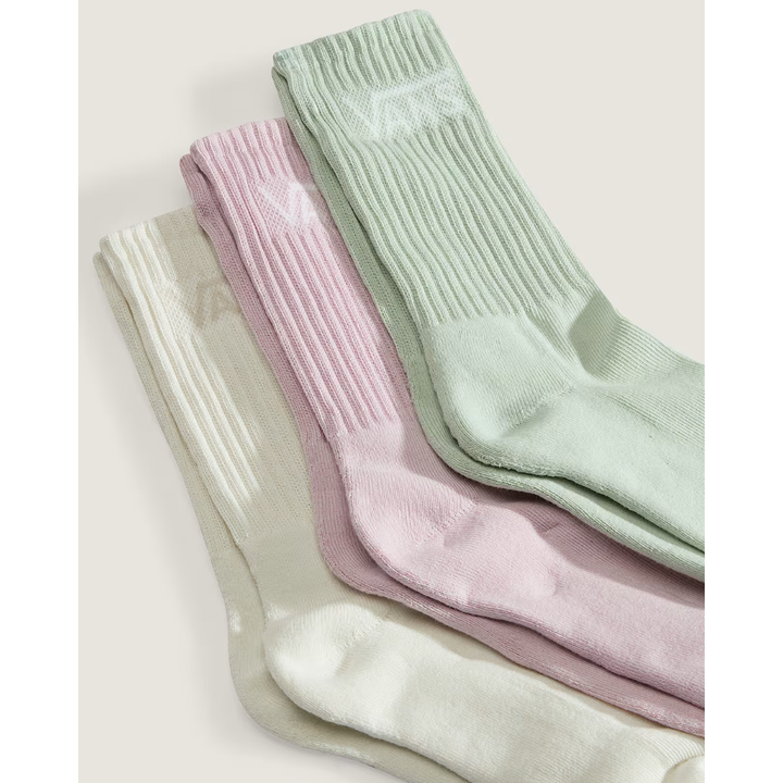Vans Classic Crew Socks (3 Paar) - Weiß Rose Mint 3 Farben