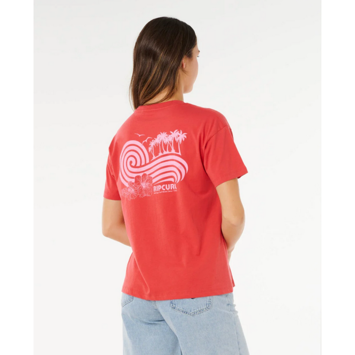 Ripcurl T-Shirt Ocean Break Relaxed - Deep Red