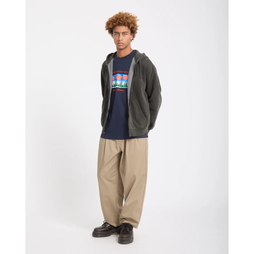 Volcom Single Stone Zip Sweatshirt - Rinsed Black RIB