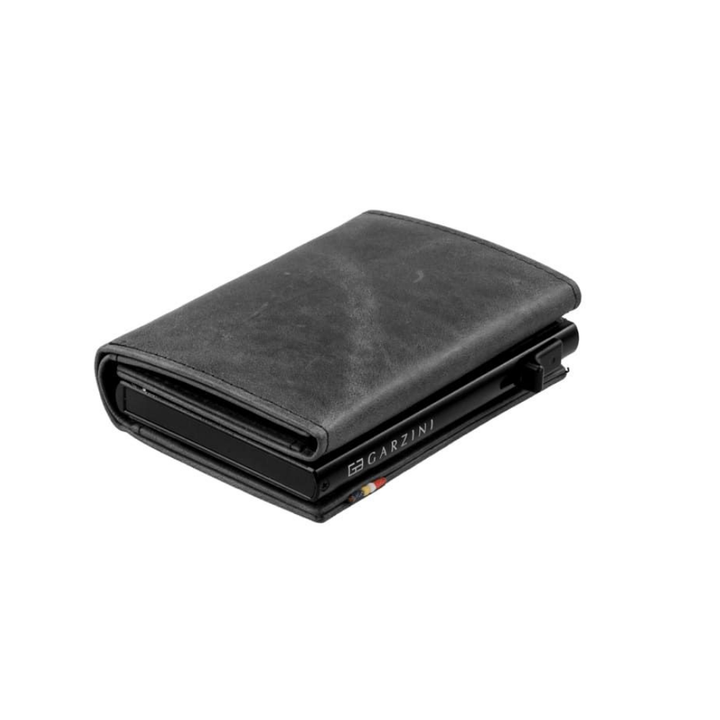 Garzini / Hunterson Metal Wallet Slim Trifold - 10 Cards - gebürstet Black