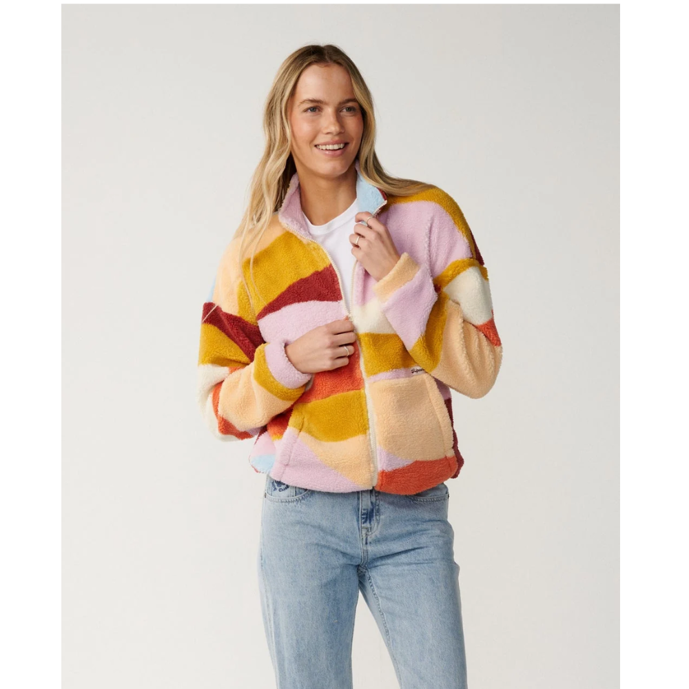 Ripcurl Retro Swell Standard Fleecejacke mit Reißverschluss - Multi