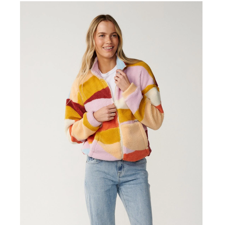 Ripcurl Retro Swell Standard Fleecejacke mit Reißverschluss - Multi