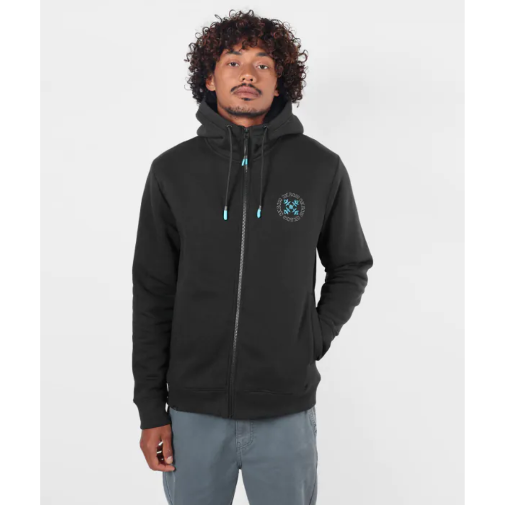 Oxbow  Zipped hoodie SPIRAL - Black