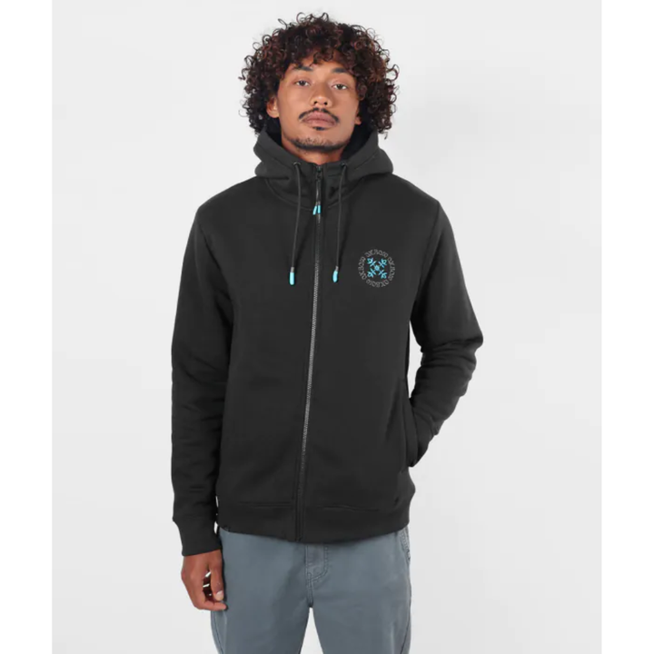 Oxbow  Zipped hoodie SPIRAL - Black