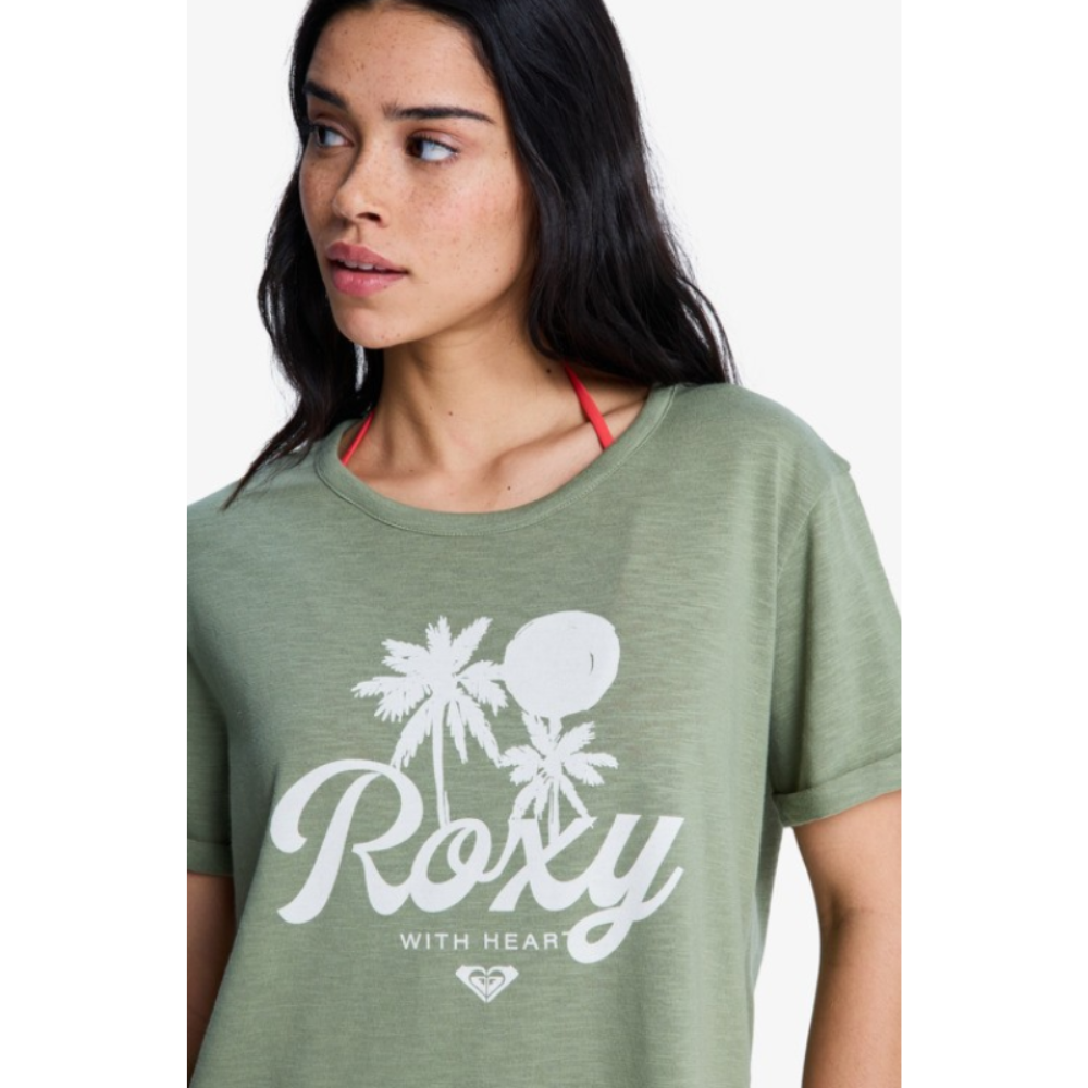 Roxy Oceanwave Slub T-Shirt - GLD0 Grün