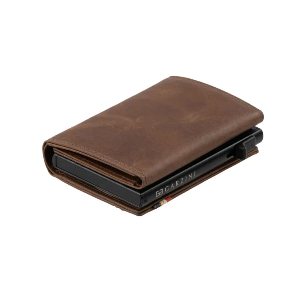Garzini / Hunterson Metal Wallet Slim Trifold - 10 Cards - gebürstet Brown