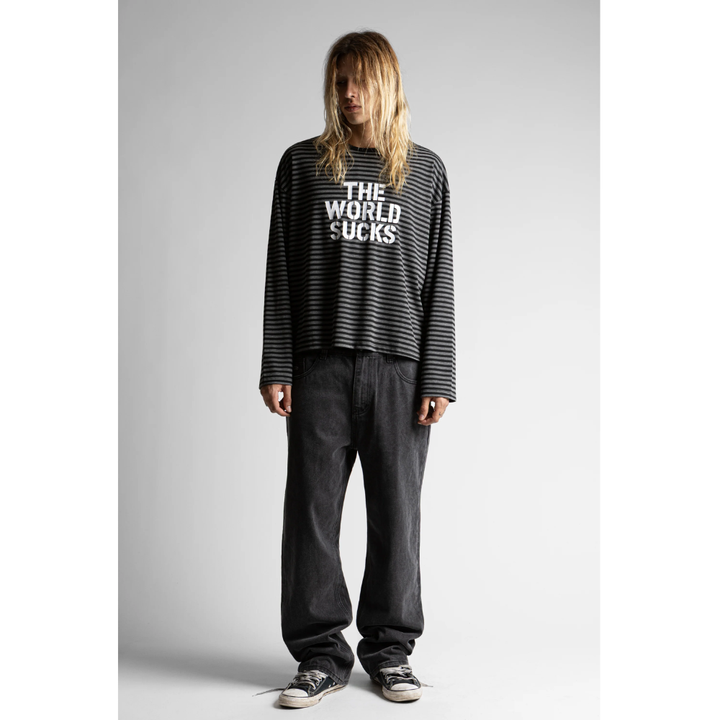 Wasted Paris T-Shirt Manches Longues World Sucks - Grey