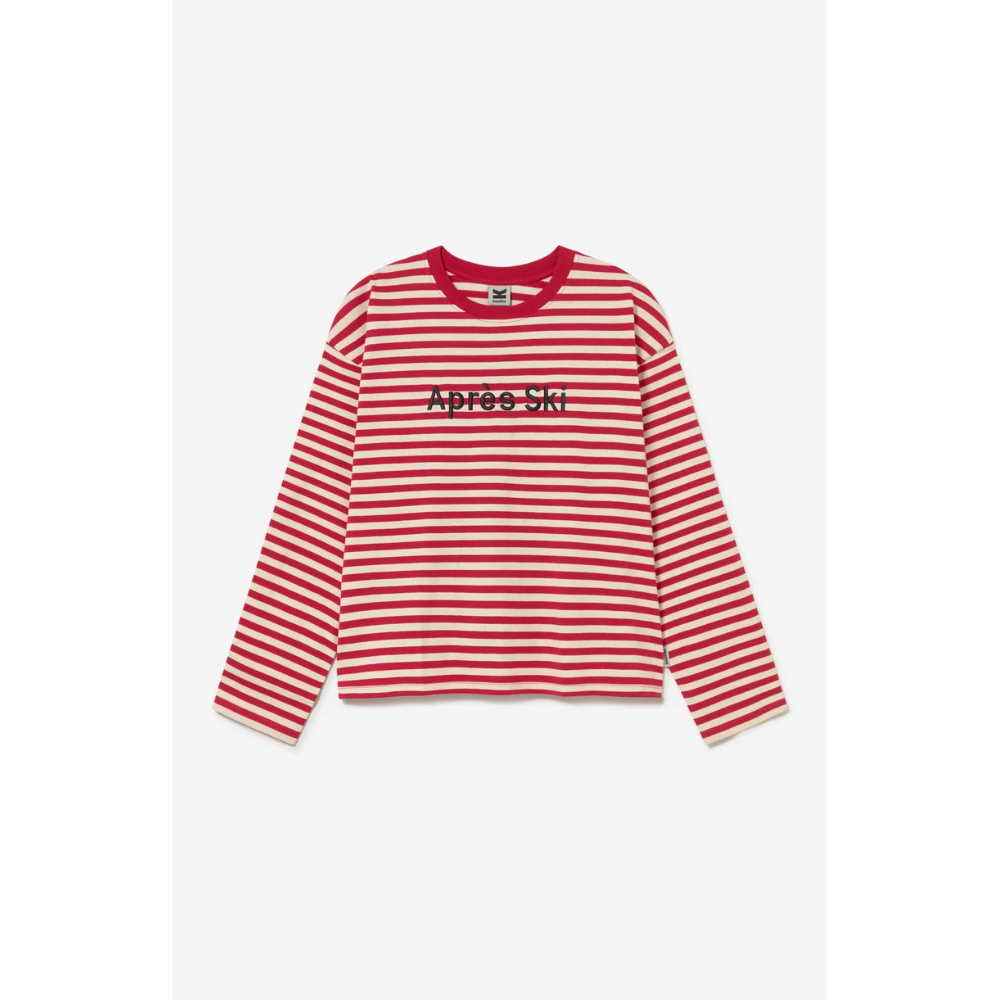 Kaotiko Stipes Apres Ski Longsleeve T-Shirt - Ivory / Burgundy