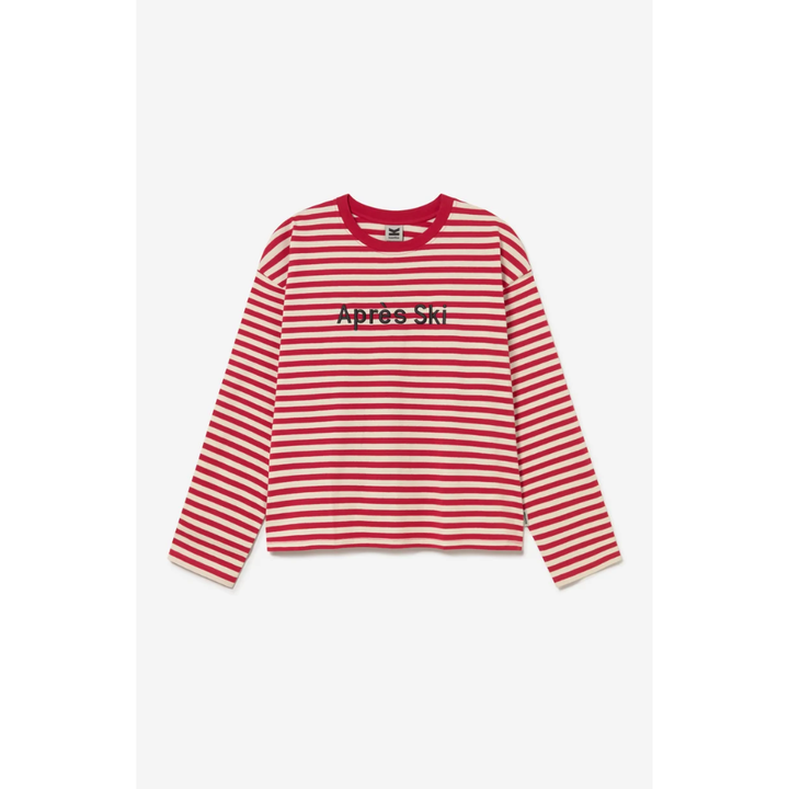 Kaotiko Stipes Apres Ski Longsleeve T-Shirt - Ivory / Burgundy