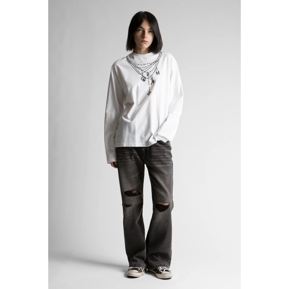 Wasted Paris T-Shirt Manches Longues Faith - Black/White