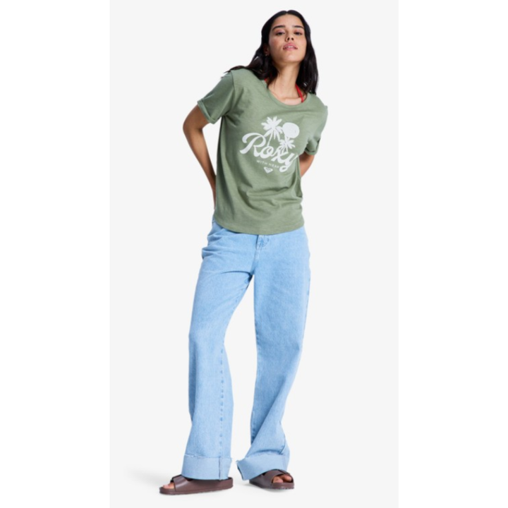 Roxy Oceanwave Slub T-Shirt - GLD0 Grün