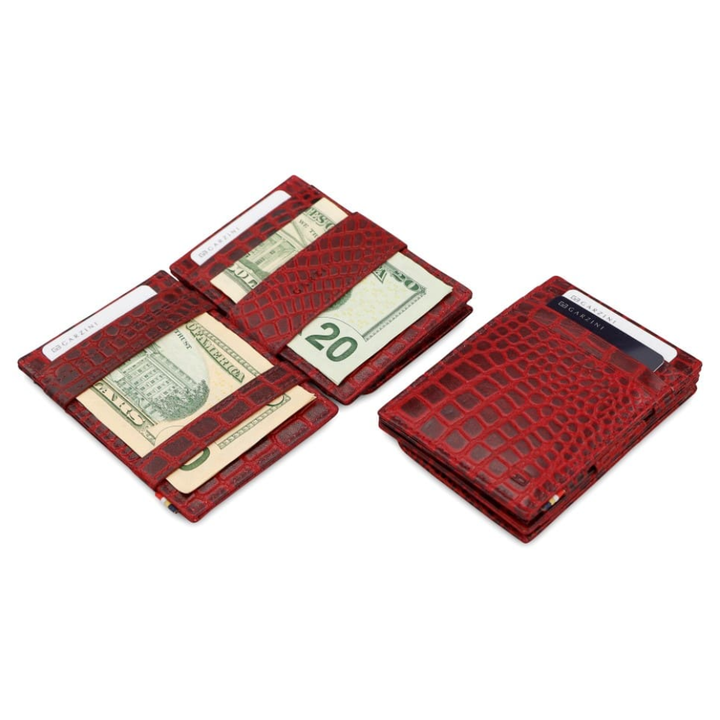 Garzini / Hunterson Essenzial Coin Magic Wallet 7 Cards - Croco Burgundy