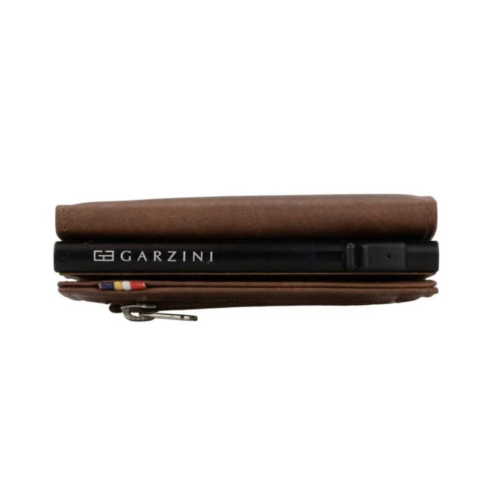 Garzini / Hunterson Metal Wallet Trifold - 12 Cards - gebürstet Braun