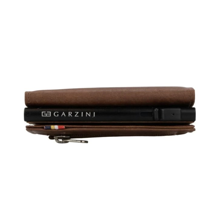 Garzini / Hunterson Metal Wallet Trifold - 12 Cards - gebürstet Braun