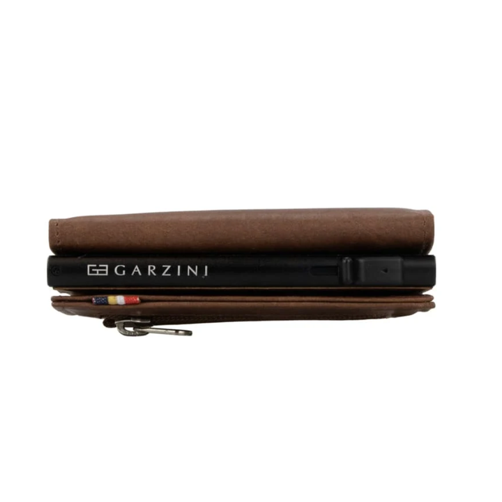 Garzini / Hunterson Metal Wallet Slim Trifold - 10 Cards - gebürstet Brown