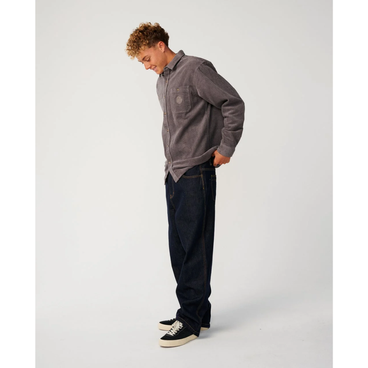 RipCurl Hemd Premium Surf Cord Langarm - Deep Mushroom
