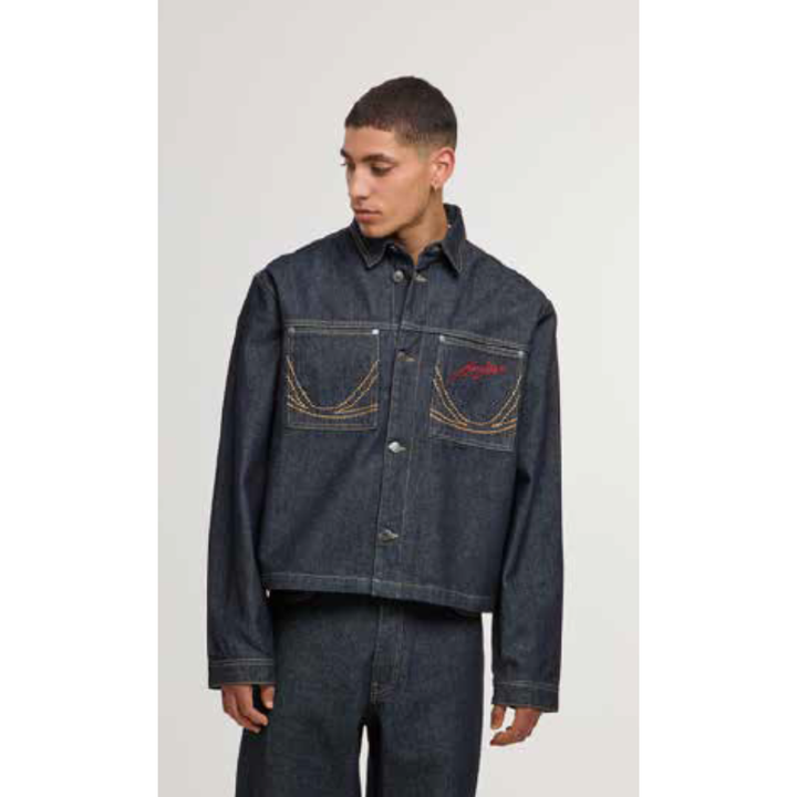Karl Kani Jeans Jacke Cropped Denim - Blue
