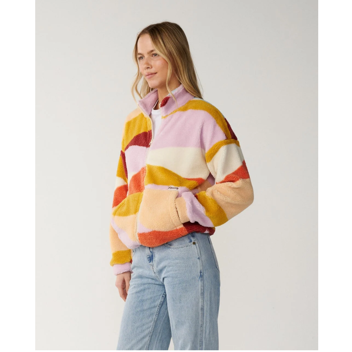 Ripcurl Retro Swell Standard Fleecejacke mit Reißverschluss - Multi