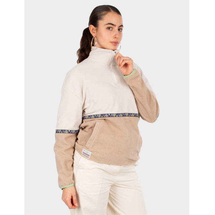 Iriedaily Holina Woman Fleece Zip Troyer - Khaki