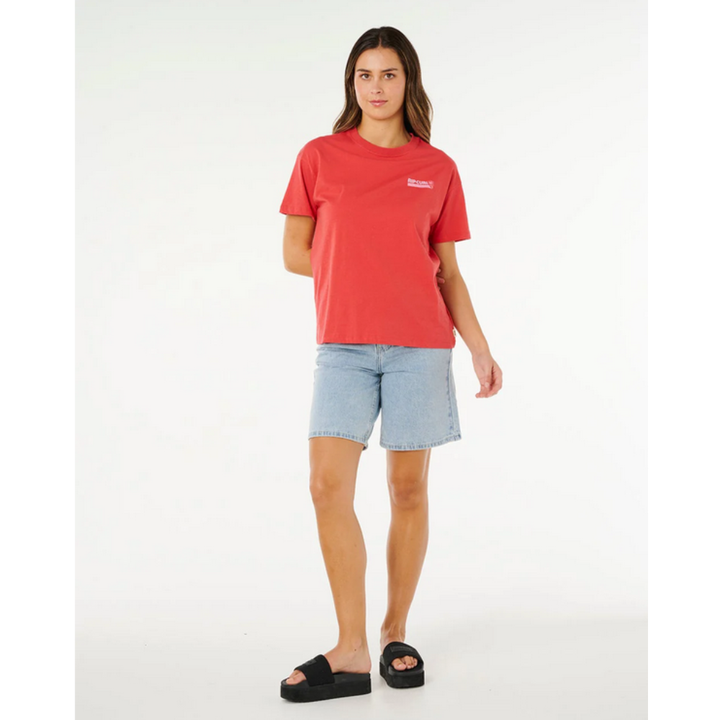 Ripcurl T-Shirt Ocean Break Relaxed - Deep Red