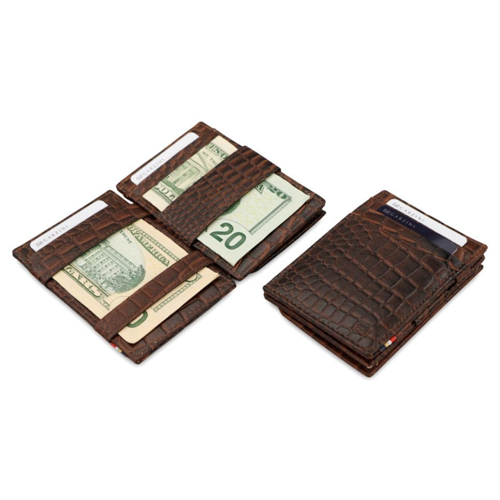 Garzini / Hunterson Essenzial Coin Magic Wallet 7 Cards - Croco Brown