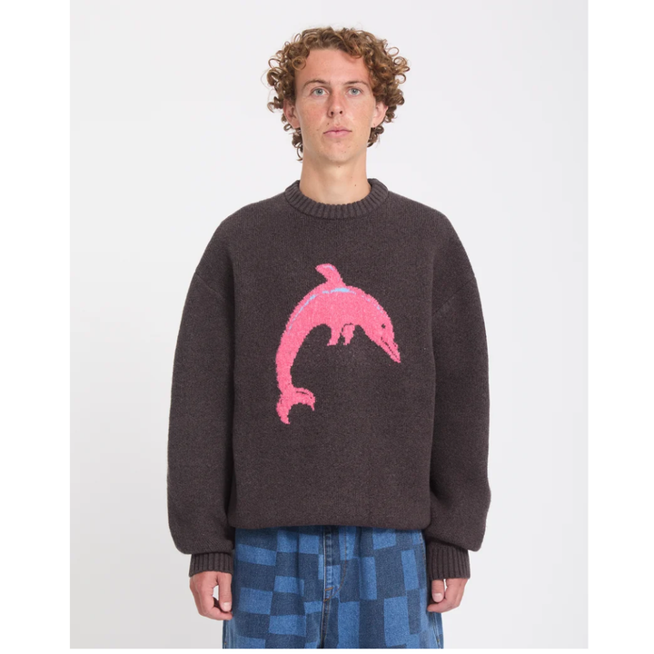 Volcom Ozzy Dolphin Pullover Strick - Raisn Braun RSN