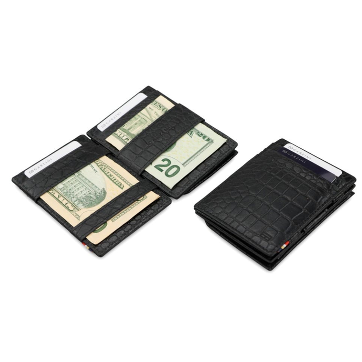 Garzini / Hunterson Essenzial Coin Magic Wallet 7 Cards - Croco Black