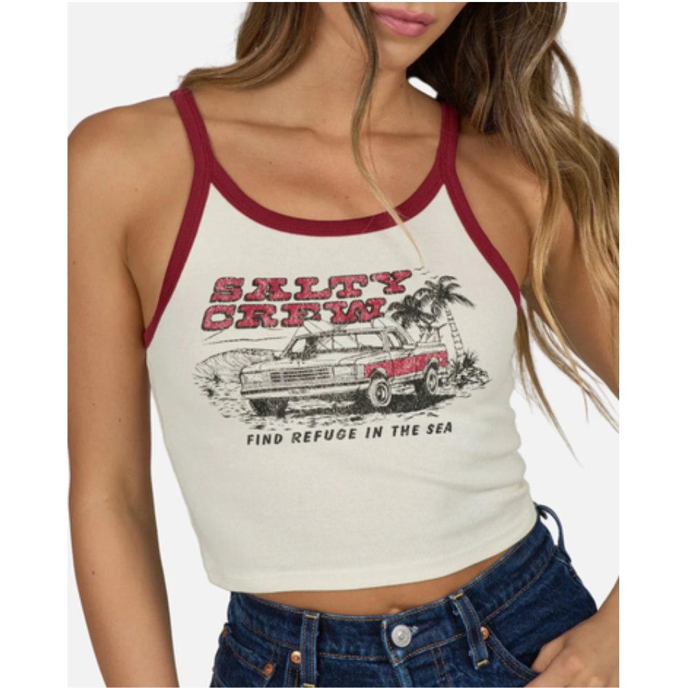Salty Crew Truck Stop Tank Top - Off White