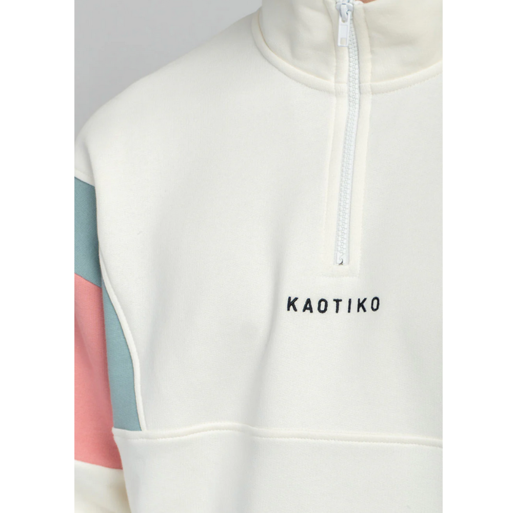 Kaotiko Crew Ivory Arthur Sweatshirt  - Ivory / Palid Blue