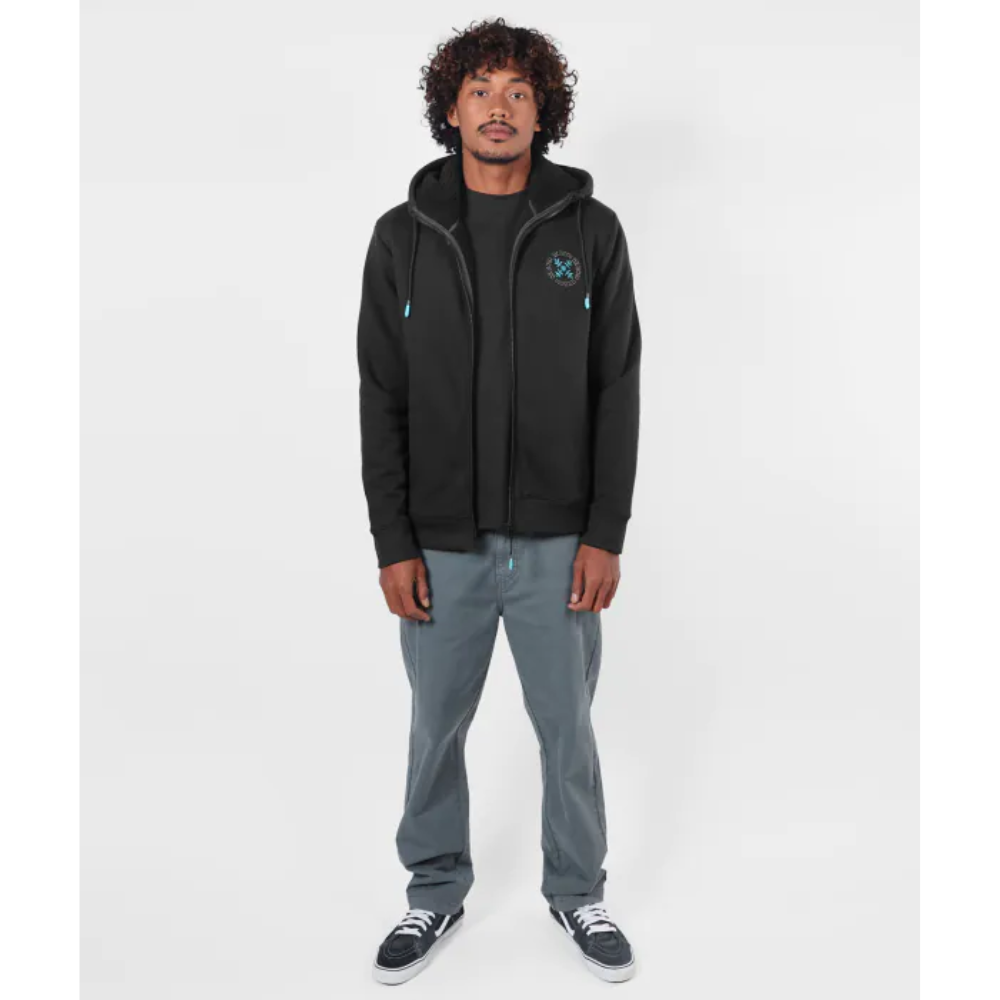Oxbow  Zipped hoodie SPIRAL - Black