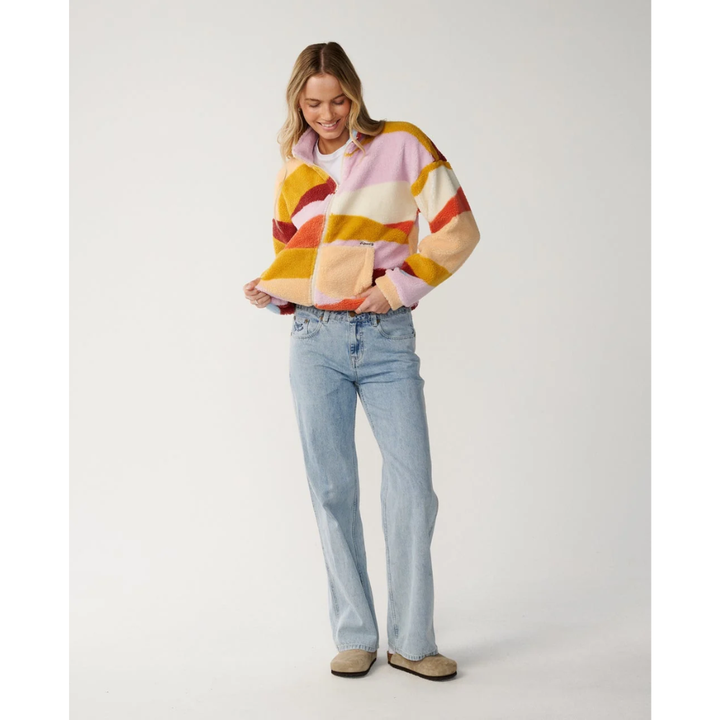 Ripcurl Retro Swell Standard Fleecejacke mit Reißverschluss - Multi