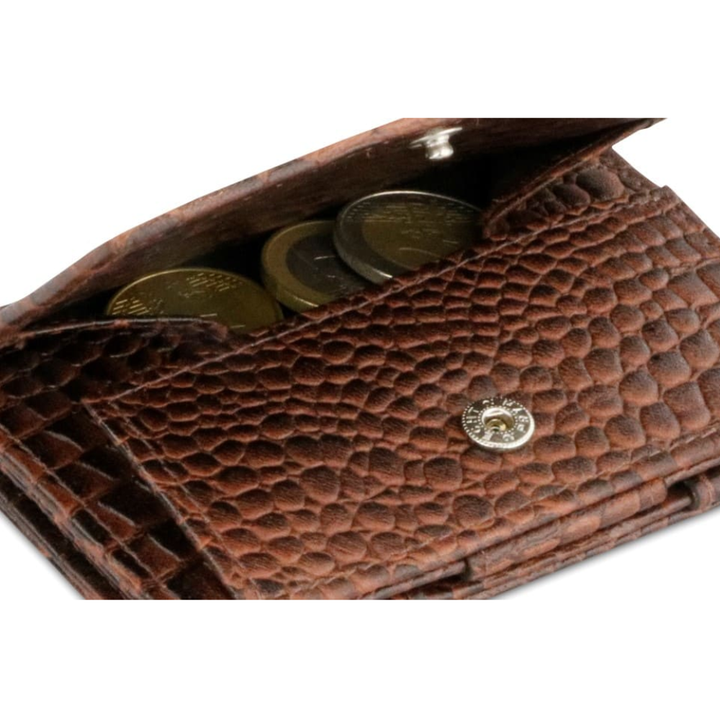 Garzini / Hunterson Essenzial Coin Magic Wallet 7 Cards - Croco Brown