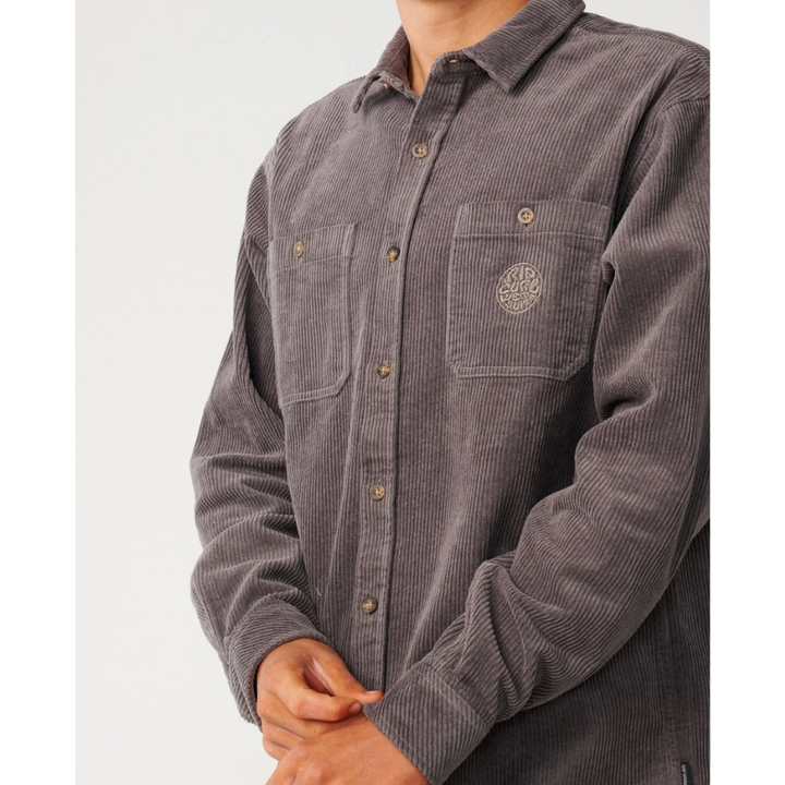 RipCurl Hemd Premium Surf Cord Langarm - Deep Mushroom
