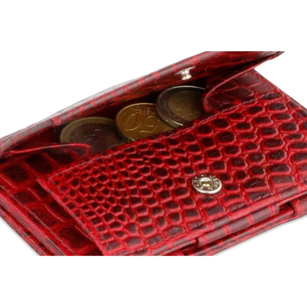 Garzini / Hunterson Essenzial Coin Magic Wallet 7 Cards - Croco Burgundy