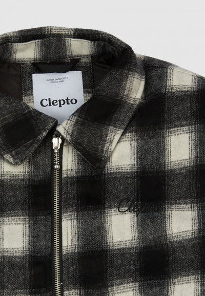 Cleptomanicx Winter H. Jacket "Checker" - White