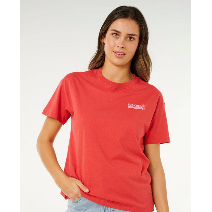 Ripcurl T-Shirt Ocean Break Relaxed - Deep Red