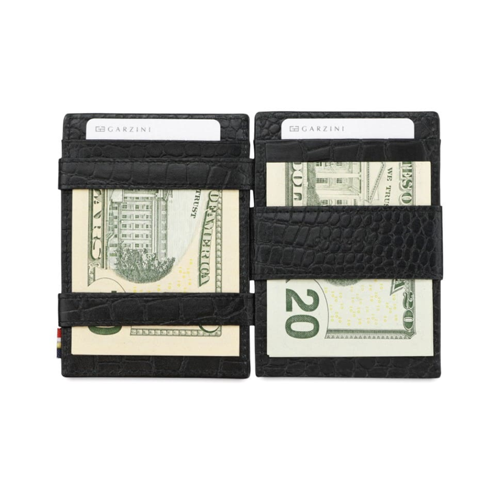 Garzini / Hunterson Essenzial Coin Magic Wallet 7 Cards - Croco Black