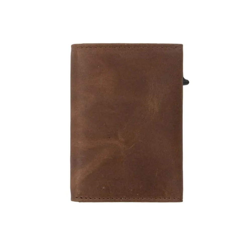 Garzini / Hunterson Metal Wallet Trifold - 12 Cards - gebürstet Braun