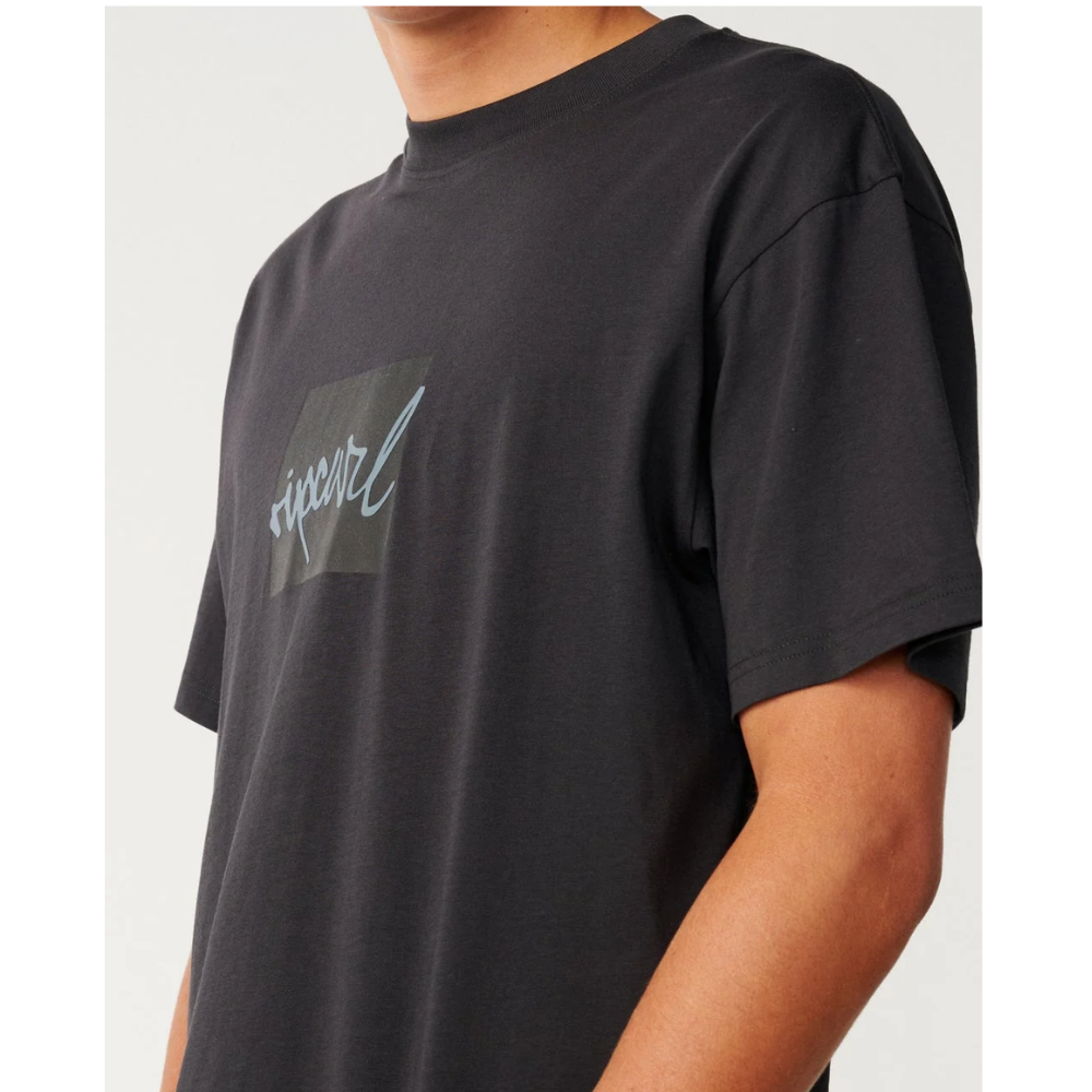 Ripcurl Script Icon Loose-Fit T-Shirt - Washed Black