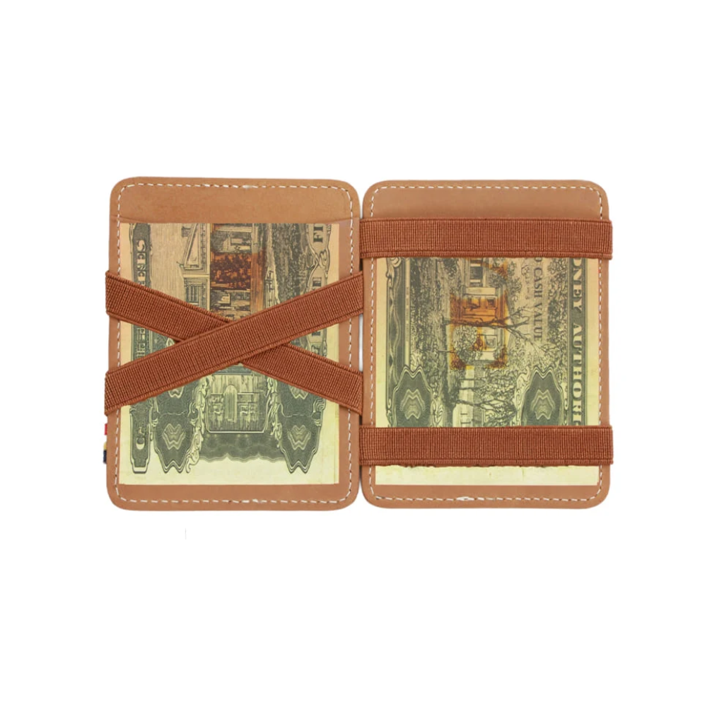 Garzini Magic Wallet - 8 Cards - Camel Brown