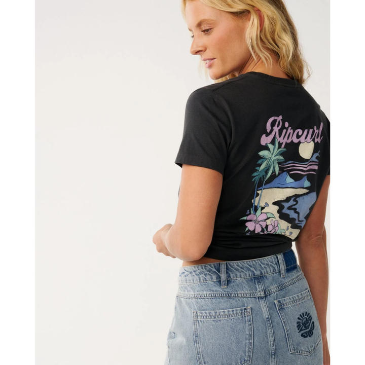 Ripcurl Beach Days Standard Tee - Washed Black