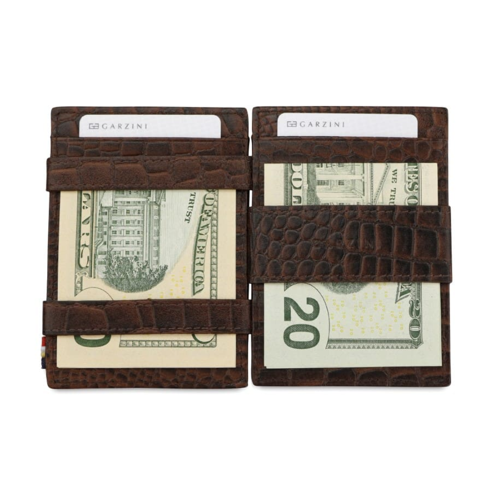 Garzini / Hunterson Essenzial Coin Magic Wallet 7 Cards - Croco Brown